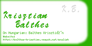 krisztian balthes business card